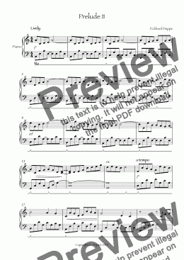 page one of Prelude 11 ( From 12 Pop-Preludes Easy to Moderate)