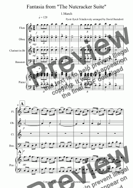 page one of March (Fantasia from the Nutcracker) for Wind Quartet
