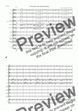 page one of In the Hall of the Mountain King for Beginner and Advanced String Orchestra