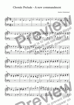 page one of Chorale Prelude - A new commandment