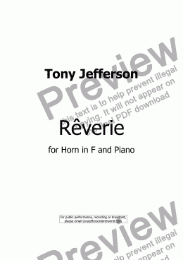 page one of Rêverie