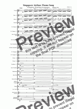 page one of SIA Theme Song ( A symphonic band Arrangement)