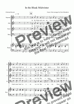 page one of In the Bleak Midwinter for Choir (SATB) and Optional Piano