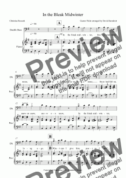 page one of In the Bleak Midwinter for Double Bass and Piano
