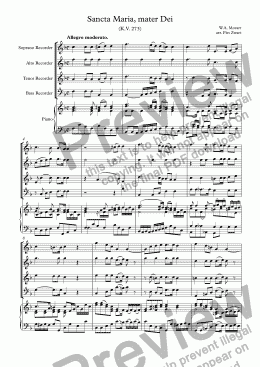 page one of Sancta Maria, mater Dei (Mozart)