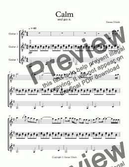 page one of Calm and get it-Guitar Trio