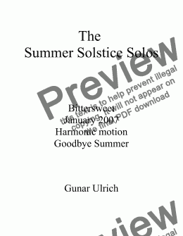 page one of The Summer Solstice Solos for guitar