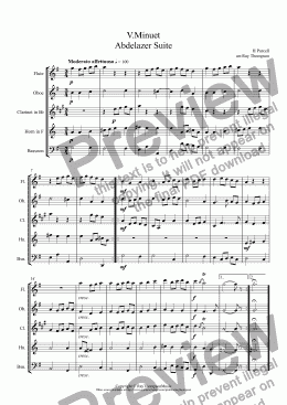 page one of Purcell: Suite from Abdelazer: Mvt.V. Minuet 