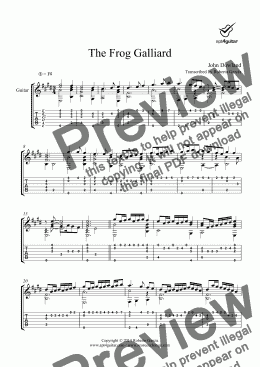 page one of The Frog Galliard for solo guitar
