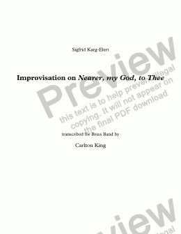 page one of Improvisation on Nearer, my God, to Thee (Brass Band)