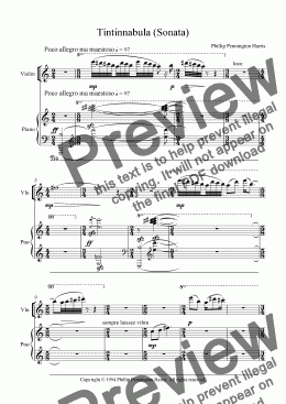 page one of Tintinnabula (Sonata) for Violin & Piano