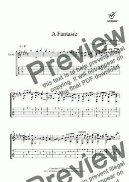 page one of A Fantasie for solo guitar