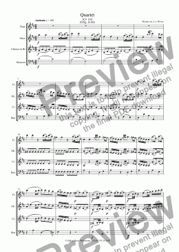 page one of Mozart Quartet KV 159