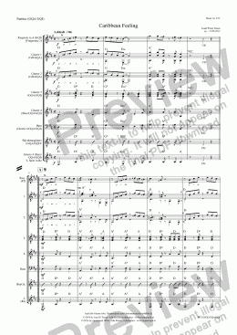 page one of Caribbean Feeling (GQA-GQI/Score & Parts) mit Percussionteil