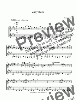page one of Zany Rock Guitar Duet