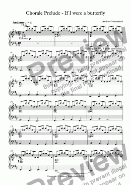 page one of Chorale Prelude - If I were a butterfly 1