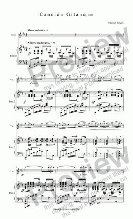 page one of Gypsy Song for Violin & piano