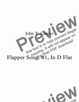 page one of Flapper Song, #1, In D Flat
