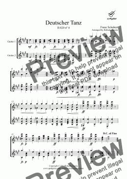 page one of Deutscher Tanz D.820 nº 4 for guitar duet