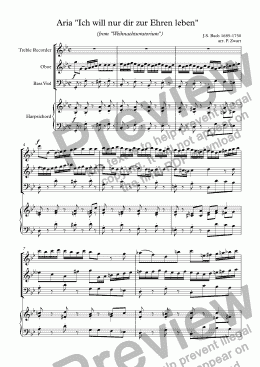 page one of Ich will nur dir zur Ehren leben (Bach)