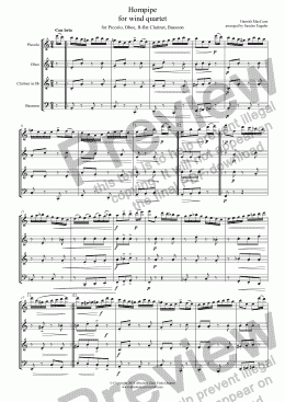 page one of MacCunn - HORNPIPE - for wind quartet