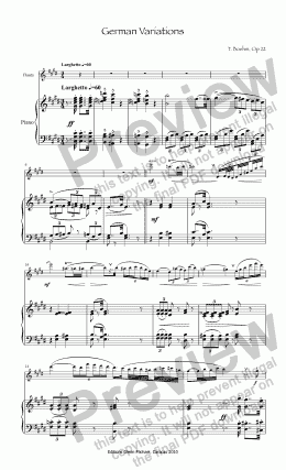 page one of Boehm German Variations for flute & piano
