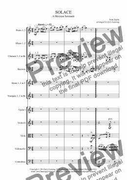 page one of SOLACE - Joplin (for orchestra)