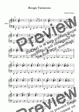 page one of Boogie Variations for Piano