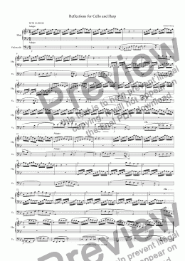 page one of Reflections for Cello and Harp