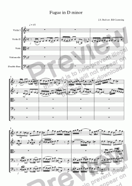 page one of Fugue in D minor