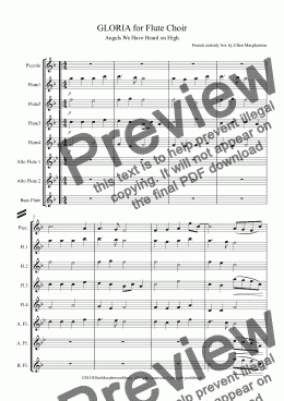 page one of GLORIA for Flute Choir