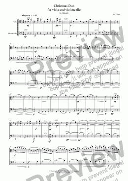 page one of CHRISTMAS DUO - for viola and violoncello