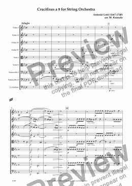 page one of Crucifixus a 8 for String Orchestra