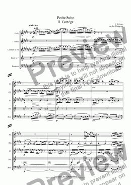 page one of Debussy: Petite Suite: II. Cortège (arr.wind quintet)