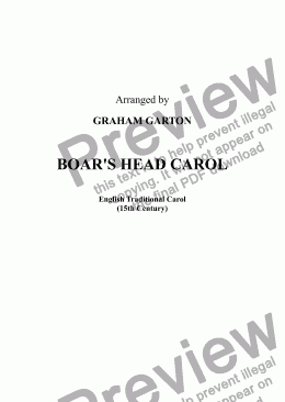 page one of CAROL - ’BOAR’S HEAD CAROL’ for Solo Voices and SATB Chorus