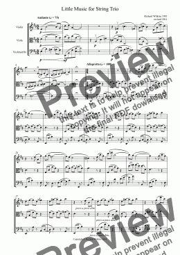 page one of Little Music for String Trio