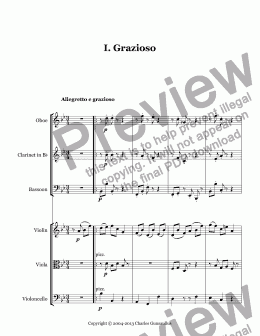 page one of Sextet in B-Flat - I. Grazioso