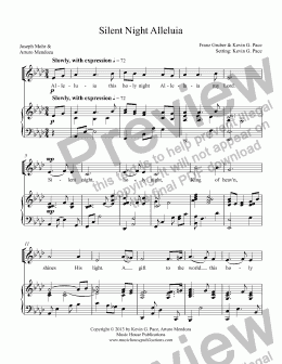 page one of Silent Night Alleluia