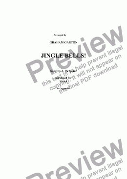 page one of CHRISTMAS SONG - 'JINGLE BELLS!' ARRANGED FOR SSAA unaccompanied (with Piano Reduction)