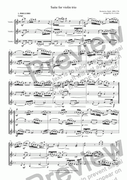 page one of Zipoli - SUITE - for violin trio