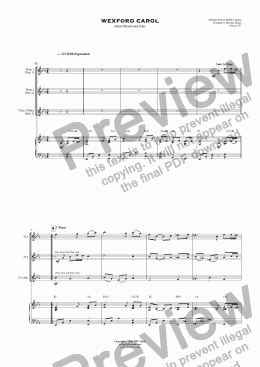 page one of WEXFORD CAROL (Flute/Woodwind Trio)