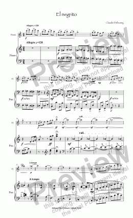 page one of Debussy Le petit negre 