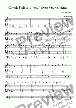 page one of Chorale Prelude - Jesus’ love is very wonderful(2)