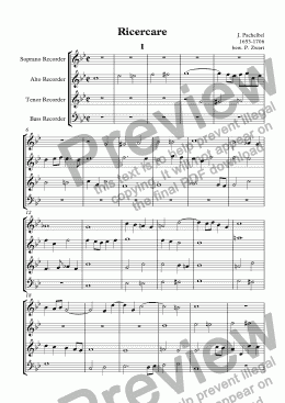 page one of Ricercare (Pachelbel)