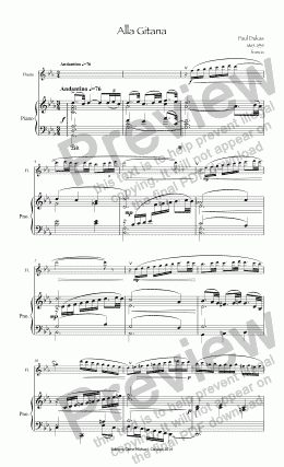 page one of Dukas, Gypsy