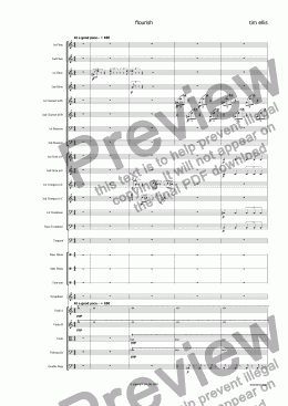 page one of flourish for orchestra