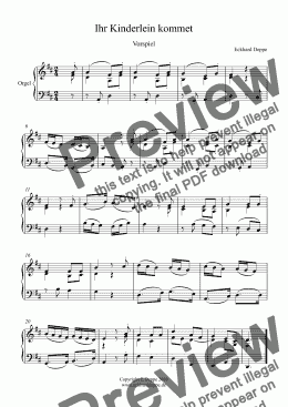 page one of ’Ihr Kinderlein kommet’ Vorspiel ( Band I)