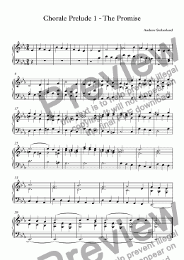 page one of Chorale Prelude - The Promise(1)