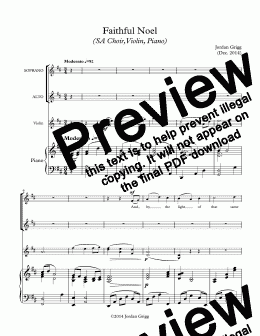 page one of Faithful Noel (SA Choir, Violin, Piano)