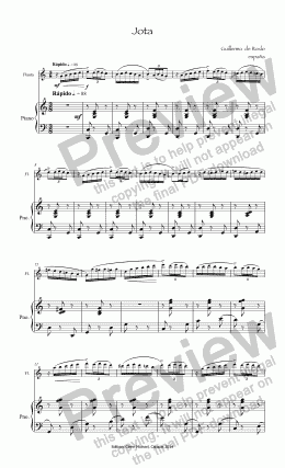 page one of Jota for flute & piano